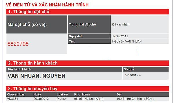 Hướng dẫn cách lấy vé máy bay điện tử chi tiết